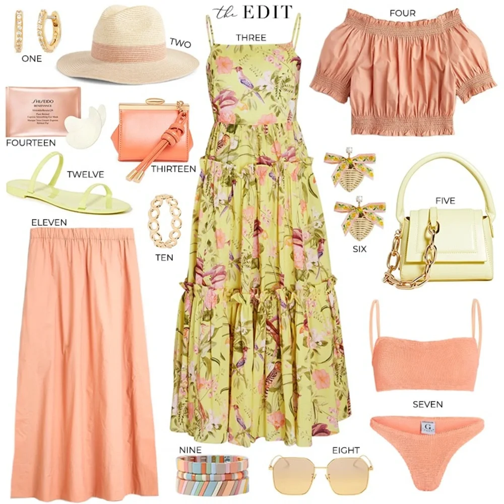 Cara Cara Midi Yellow Harbour Island Dress In Tropical Birds SMALL - Picture 7 of 16